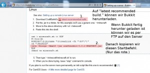 Bukkit herunterladen und per FTP auf den Gameserver laden - Startbefehl kopieren